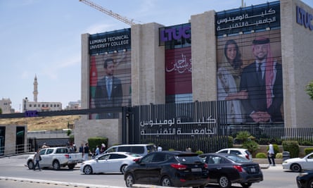 Image of the royal couple adorns Luminus Technical University in Amman, Jordan