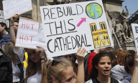 Young people take part in a climate march in Paris in May