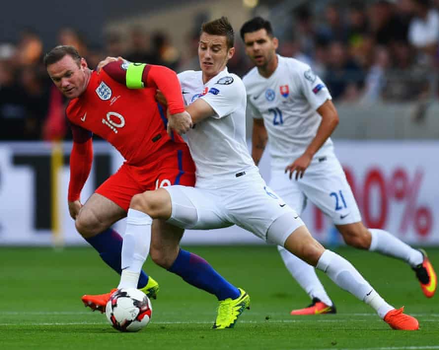 Wayne Rooney in action during the 1-0 win over Slovakia.