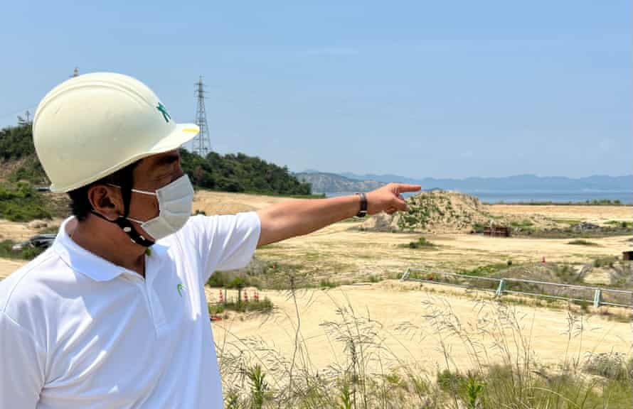 The former site, on Teshima island, of Japan's worst case of illegal dumping of industrial waste