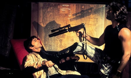 Harry Dean Stanton as the ‘Byronesque’ Harold “Brain” Hellman in Escape from New York alongside Kurt Russell as Snake Plissken