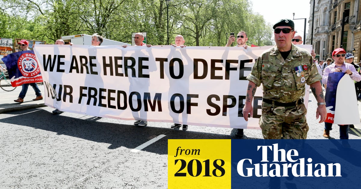 Thousands march in 'free speech' protest led by rightwing figures