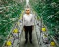 Sadiq Khan stands in a cannabis factory.