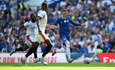 Chelsea’s Cole Palmer runs with the ball during the pre-season friendly against Milan.