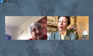 Princess Royal (right) speaks via a video link to Dorothy Pettican Runnicles.