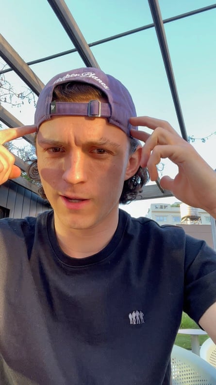 Tom Holland announcing his break from social media in a video on Instagram.