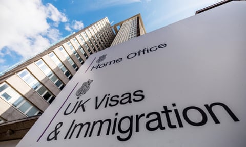 The sign outside Home Office UK Visas & Immigration Office at Lunar House in Croydon, London, UK.