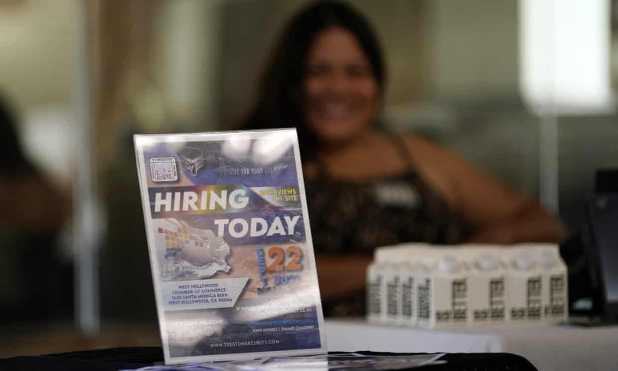 US adds 528,000 jobs in July as market returns to pre-pandemic levels (theguardian.com)