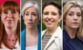 Composite of Angela Rayner, Daisy Cooper,  Carla Denyer and Penny Mordaunt.