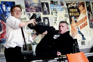 Tovey with Jamie Parker in The History Boys at the National Theatre in 2004.