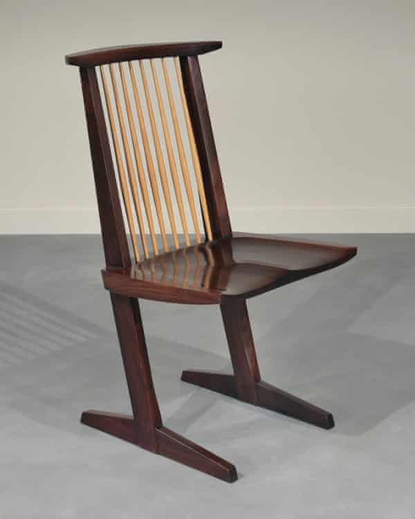 A rosewood Conoid chair made by Nakashima in the 1970s