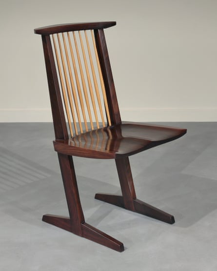 A rosewood Conoid chair made by Nakashima in the 1970s