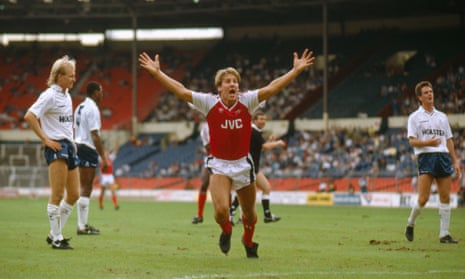 Paul Merson scored the opening goal for Arsenal in the first ever North London Derby at Wembley.