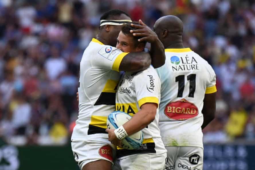 La Rochelle’s Levani Botia (left) congratulates Artur Retiere after he scored.