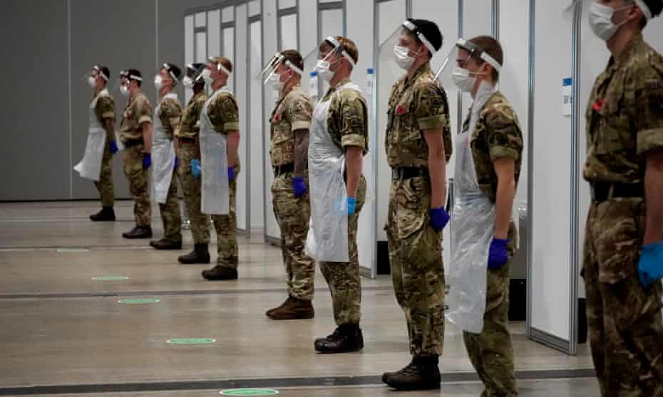 Yorkshire Regiment soldiers in Liverpool this November to help with the city’s mass Covid-19 testing programme.