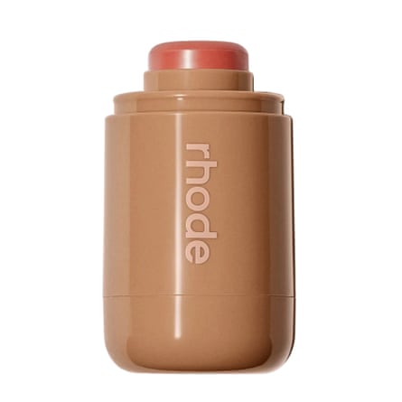 An open Rhode Pocket Blush. The blush has is a cream stick that winds up and down