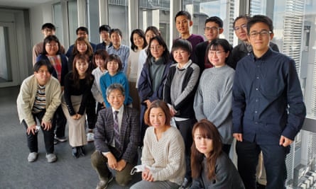 Yutaka Kondo (front row wearing a tie) with other endometriosis researchers.