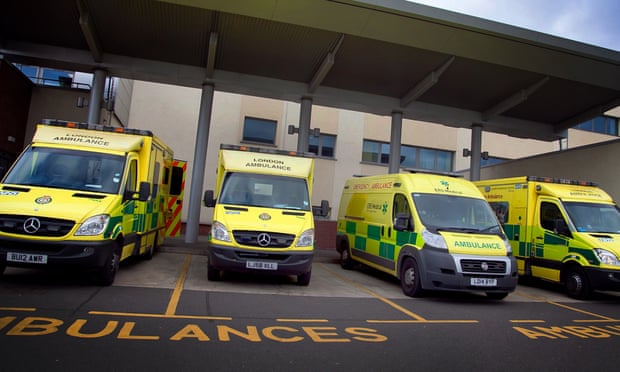 Ambulances outside North Middlesex University hospital's A&E department