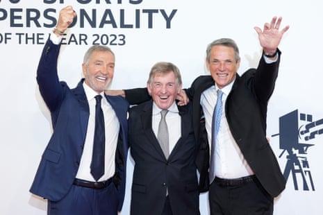 Former Liverpool and Scotland teammates (LR) Graeme Souness, Kenny Dalglish and Alan Hansen pose on the Spoty red carpet.
