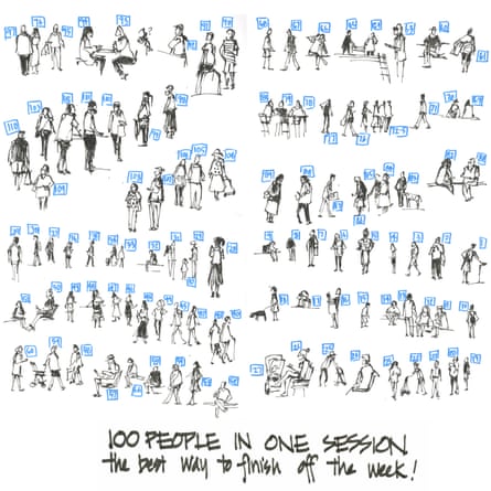 The 100 sketches Liz Steel did in one session