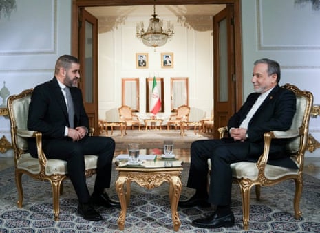 Iranian foreign minister Abbas Araghchi speaks during an interview with Al Jazeera in Tehran.