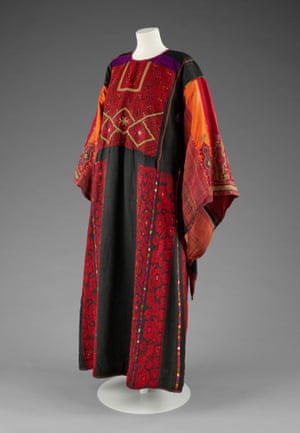 Long red, black and orange dress