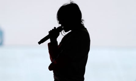 Singer Billie Eilish performs on stage at the Lollapalooza 2023 music festival in Santiago.