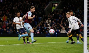 Burnley’s Jay Rodriguez scores their second goal.