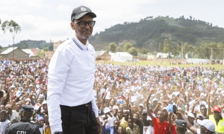 Paul Kagame pictured in front of crowd of people