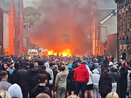 Public disorder in Ballymena town centre.