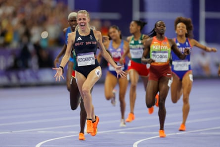 Keely Hodgkinson wins Olympic gold in the women’s 800m final at Stade de France in August 2024