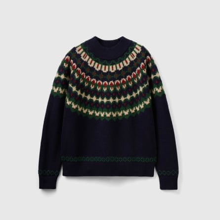 Nordic Fair Isle Sweater Tights- Persian Green