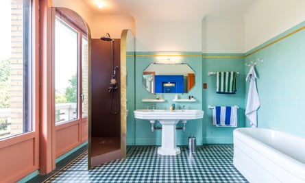 Scrubbing up nicely: the bathroom with original tiles.