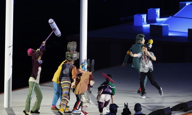 TV crew performers take the stage during the 2020 Olympics opening ceremony. Olympic opening ceremony,Tokyo 2020,Marco Balich,Arisa Tsubata,Tokyo,harbouchanews