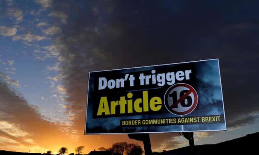 Poster saying Don't trigger Article 16'.