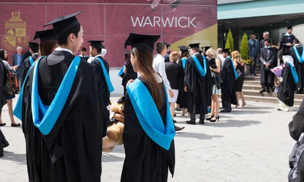 A graduation ceremony at Warwick University. 