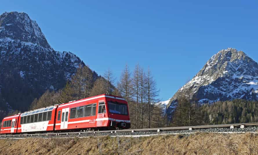 The Mont blanc Express in the Chamonix valley.