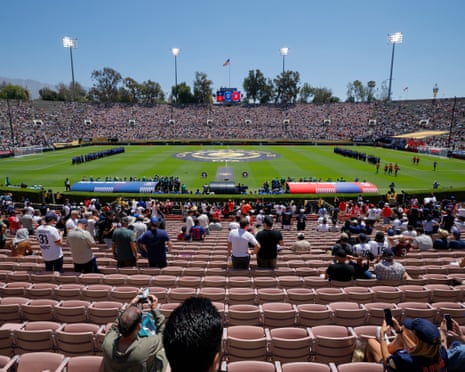 The scenes in the stands before the match.
