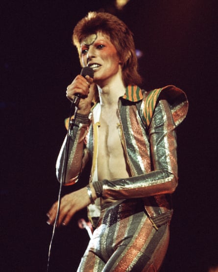 David Bowie on his Ziggy Stardust/Aladdin Sane tour in London, 1973.