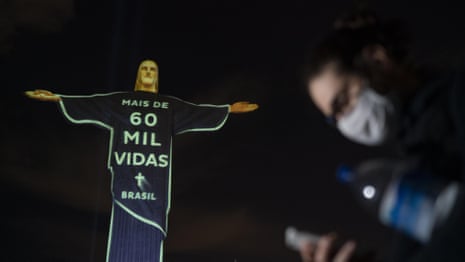 Christ the Redeemer statue lit up for coronavirus victims – video