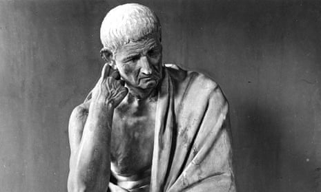 Statue of the Greek philosopher Aristotle in the Palazzo Spada in Rome