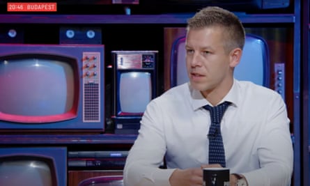 Péter Magyar in a TV studio