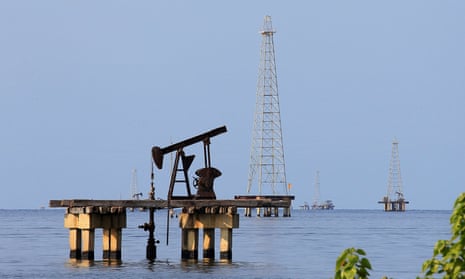 Oil facilities at Lake Maracaibo in Cabimas, Venezuela.