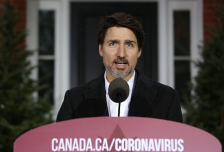 Justin Trudeau has emphasised his country’s ‘Team Canada’ approach to fighting the virus.