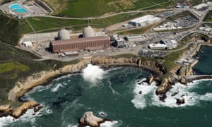 An aerial view of the Diablo Canyon nuclear power plant, which sits on the edge of the Pacific Ocean.