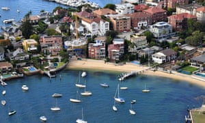 An aerial image of the prime minister’s neighbourhood of Point Piper, which will be one of the suburbs that benefit the most from the income tax changes.