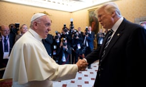 Francis greets Trump.