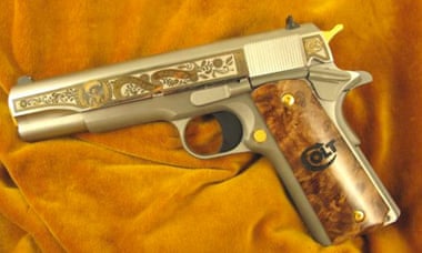 The Colt .38 special edition with an engraved image of Emiliano Zapata.