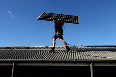 Installation of solar panels at a residential property in Sydney