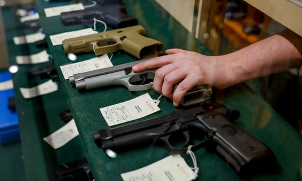 An American firearms shop.  A Texas judge has lifted the state's ban on 18- to 20-year-olds carrying guns, saying it has no historical tradition and is unconstitutional.